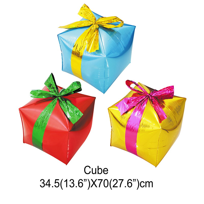 Custom Gift Box Cube Foil Balloons