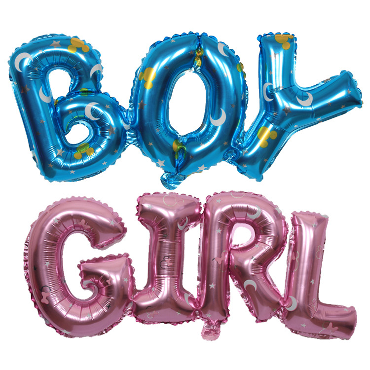 size91x36cm Boy Girl connected letter mylar balloons