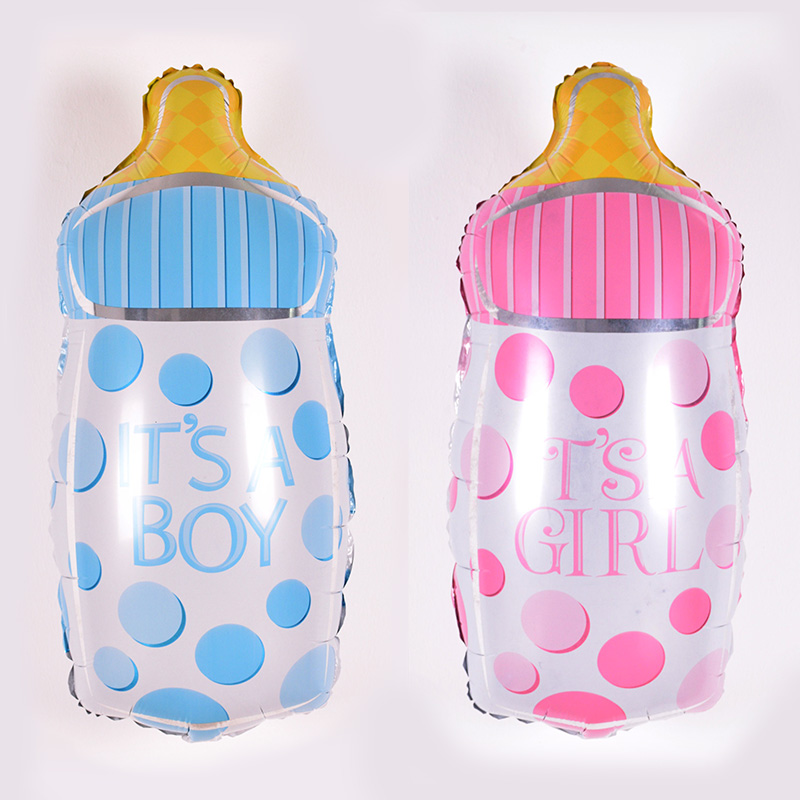 It's a Boy Girl Gender Reveal Baby Shower Milk Bottle Shape Helium Balloons