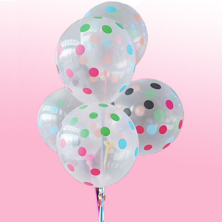 12 inch 2.8g round point transparent printed latex balloon