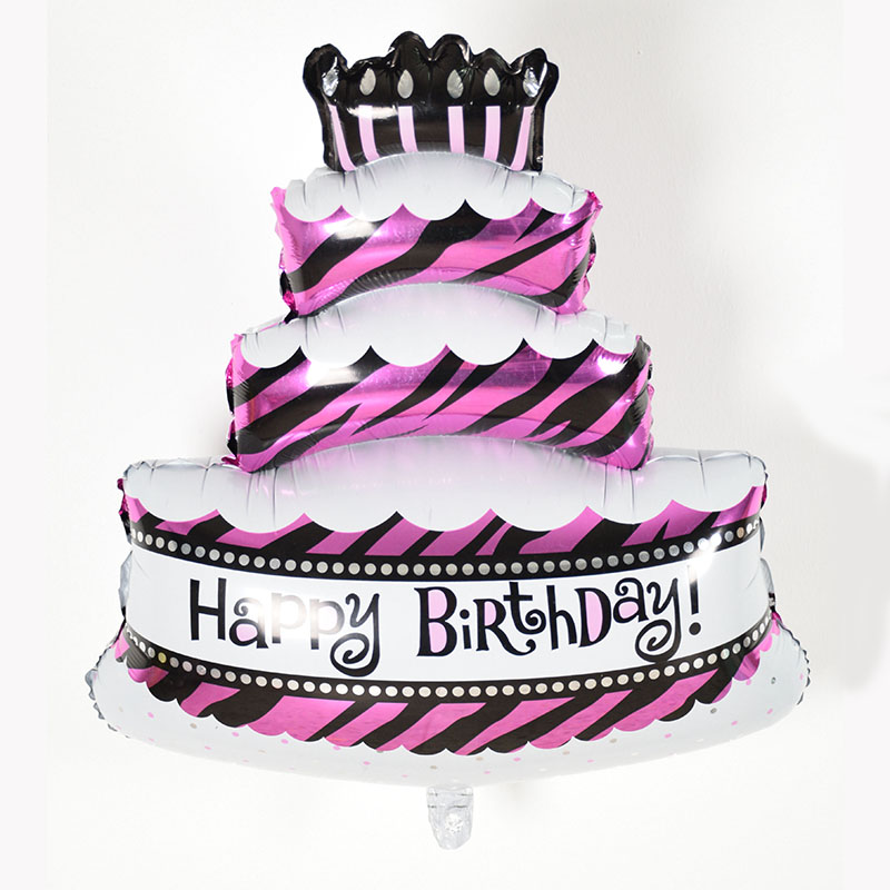 Mini size 47x28 cm happy birthday cake shape mylar balloons