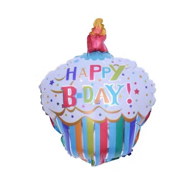 Mini size 28x49cm stripe cake shape mylar balloons