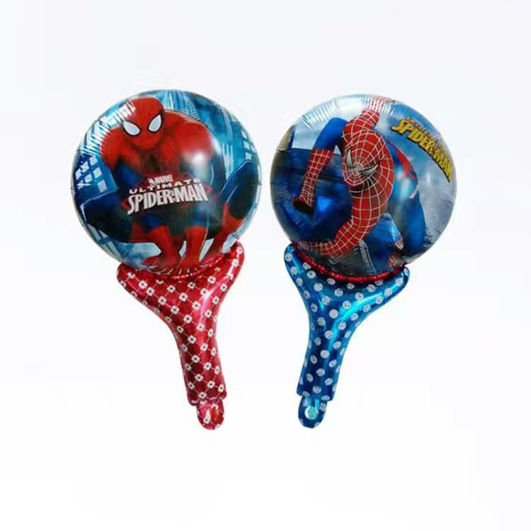 2017 Cartoon Spider-Man hand holder stick helium balloon