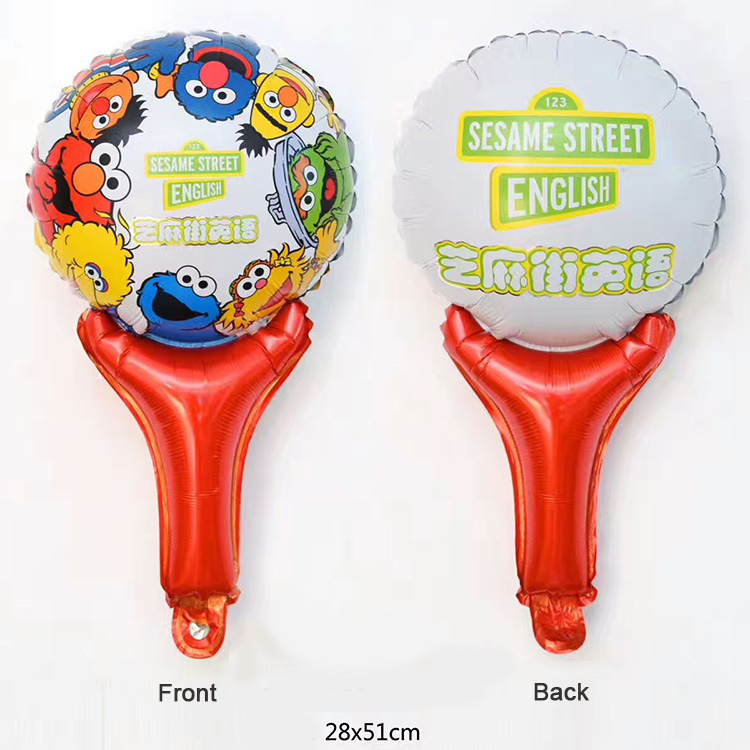 Sesame Street printed foil hand holding stick balloon