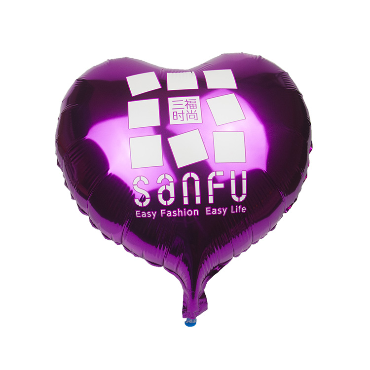 Printed customized heart shape mylar balloon with your logo