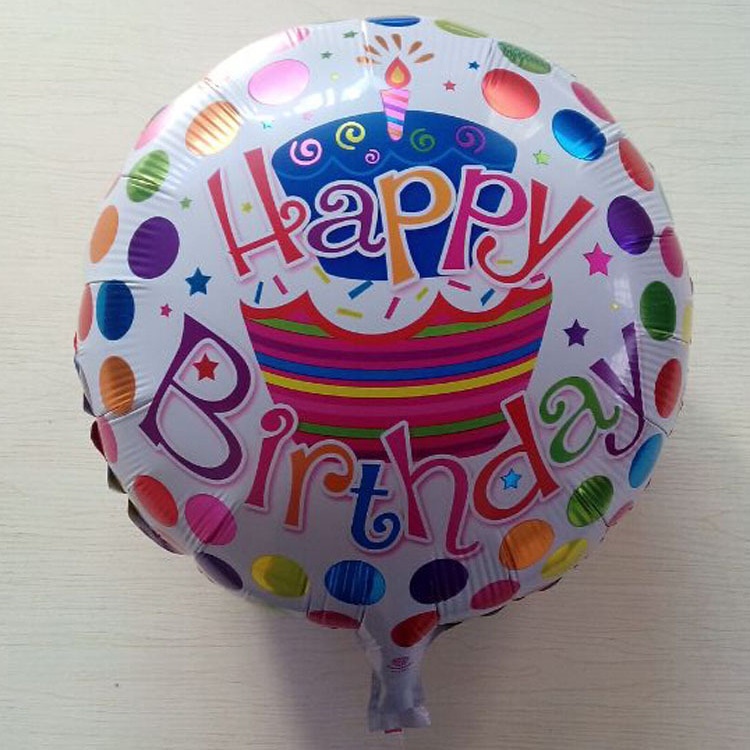 Happy Birthday theme decoration round helium foil balloons