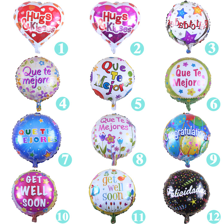 18 inch round shape Get well soon helium foil balloons