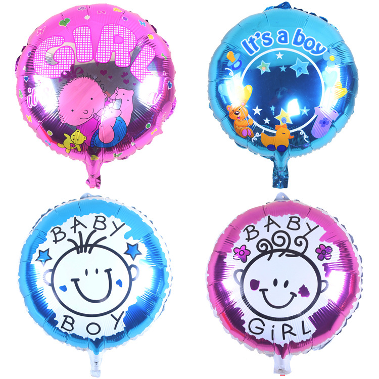 18 inch round shape Baby girls and boys balloons