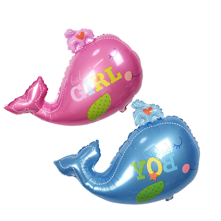 Boy and Girls birthday party decoration sea animal whale foil balloon
