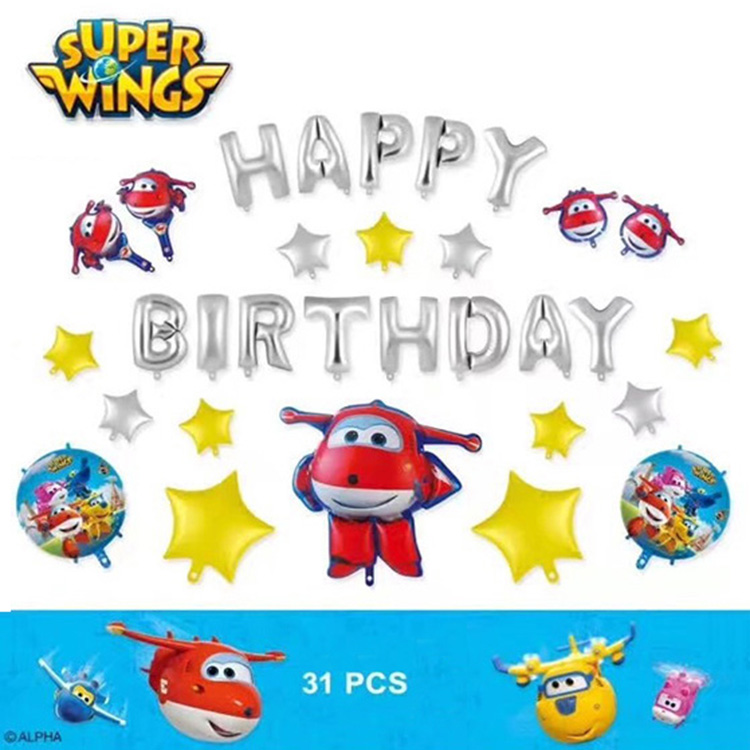 Superwings Happy Birthday foil balloons