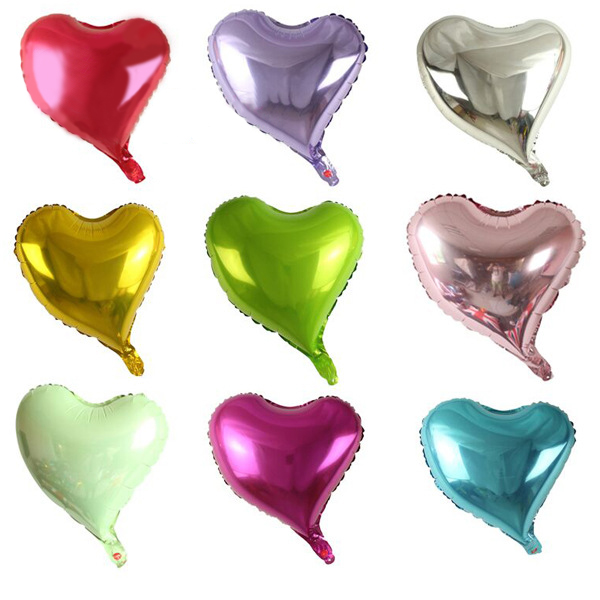2017 new design 18 inch oblique heart shape foil balloons