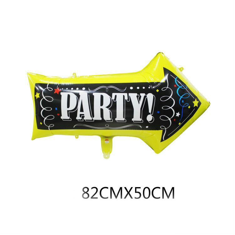 Party direction lable mylar balloons
