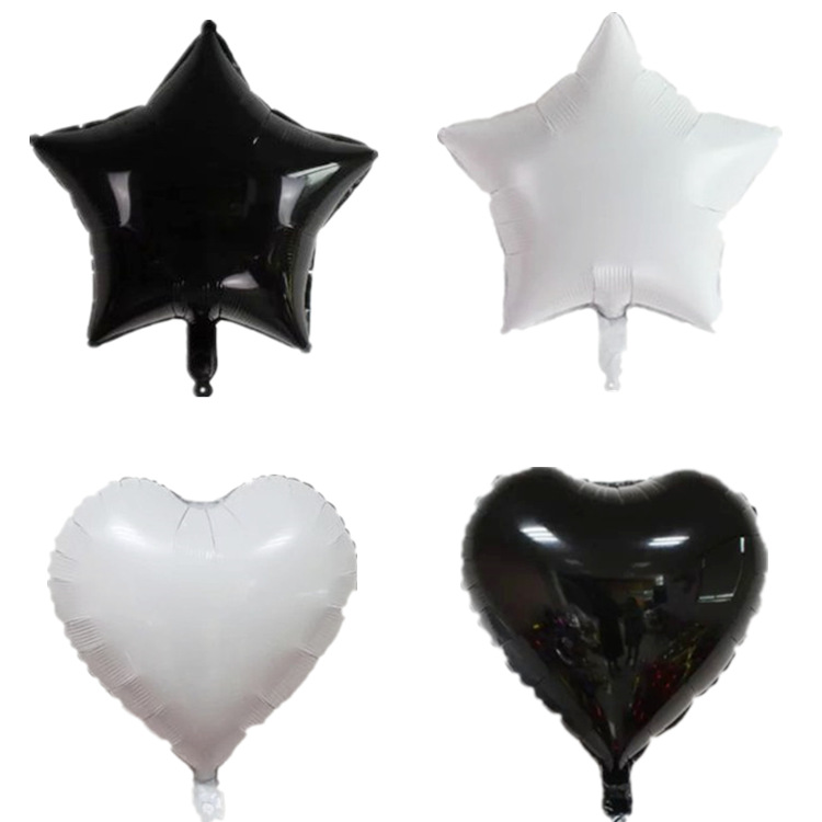 Candy Color Black And White Star And Heart Shape Foil balloons