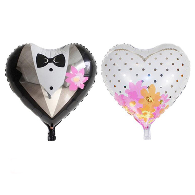 18 inch heart shape groom dress helium foil balloons