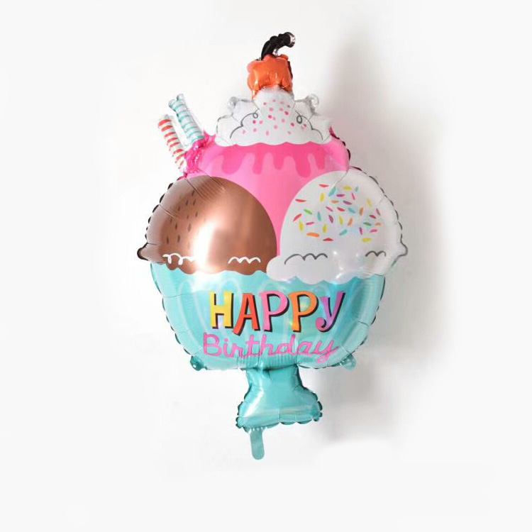 Happy birthday sweet ice cream foil balloon