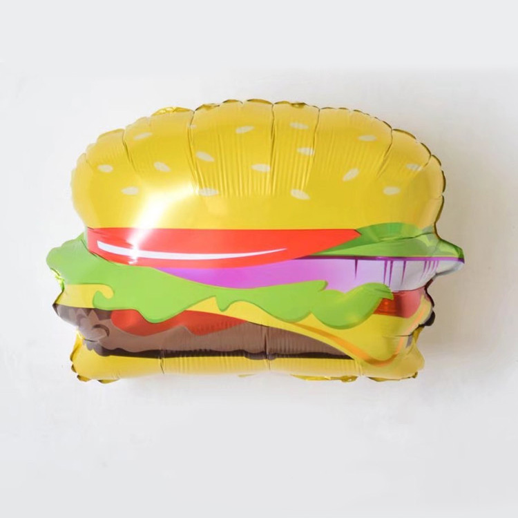 Hamburger shaped inflatable foil balloon