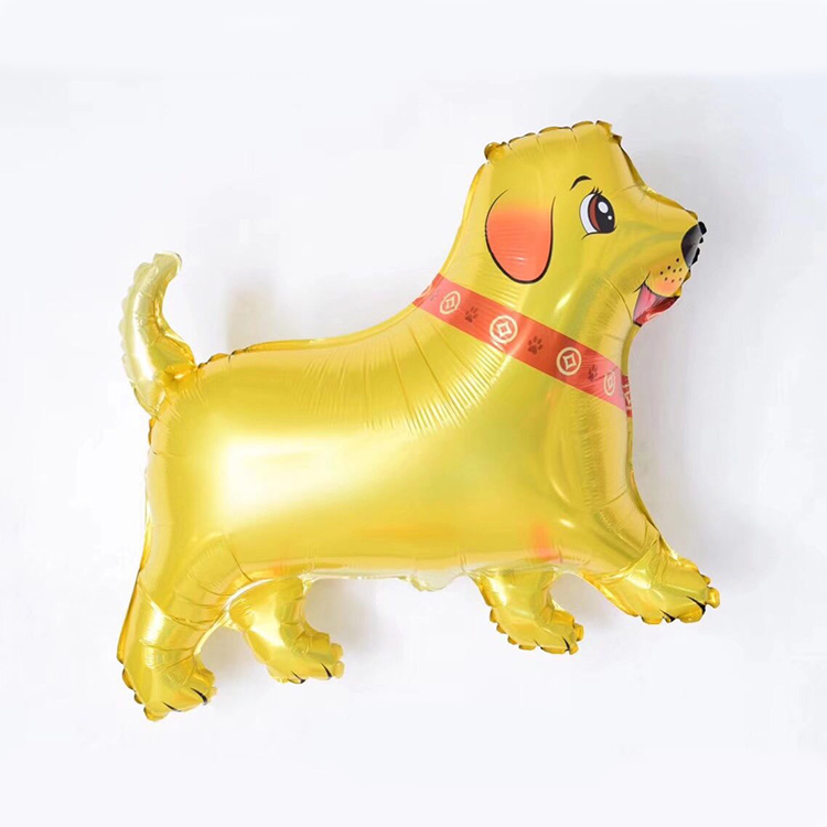 Birthday gift gold animal dog foil balloons
