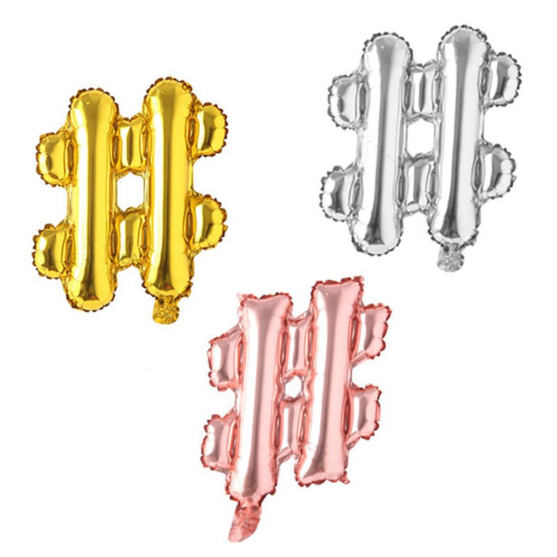 Anagram Design Gold Silver Rose Gold Symbol # Hashtag Balloons