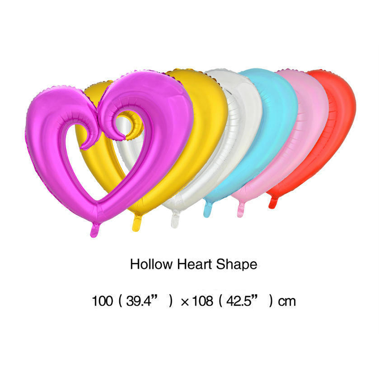 Large mylar hollow heart balloons
