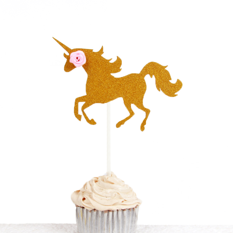 Glitter unicorn cupcake topper
