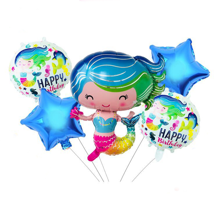 Balloon bouquet mylar mermaid ballon set
