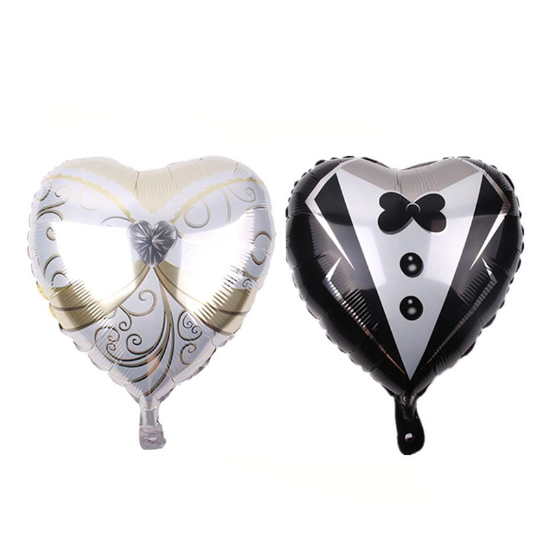 18 Inch Heart Shaped Wedding Dress Foil Balloons