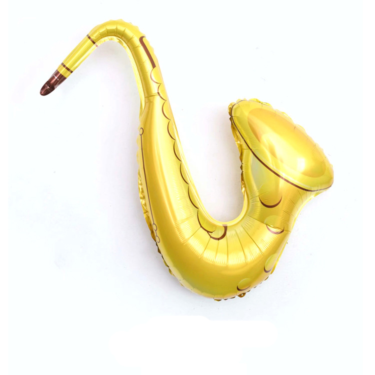 Gold Sax Shaped Foil Balloon
