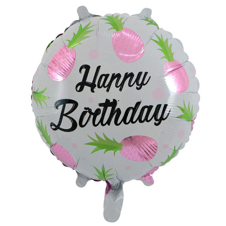 18 Inch Round Happy Birthday Printing Foil Balloon