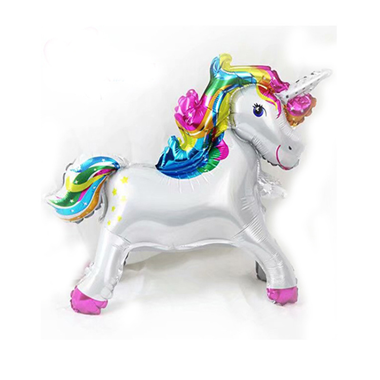 3D Rainbow Unicorn Foil Balloons