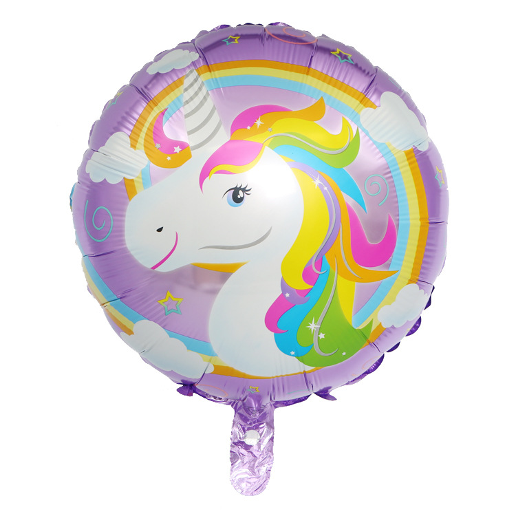 18 Inch Round Unicorn Printing Foil Helium Balloon