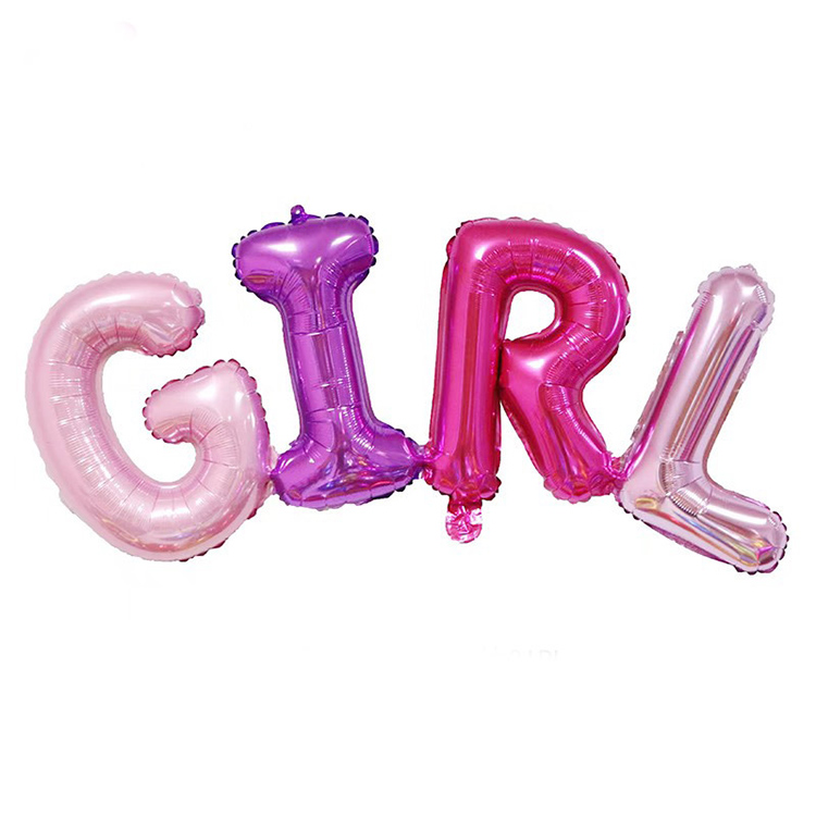 Foil Colorful Script Boy Girl Balloon