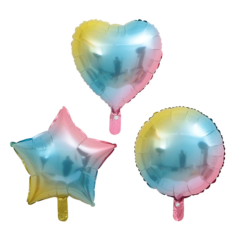 Pastel Gradient Color Star Foil Balloons