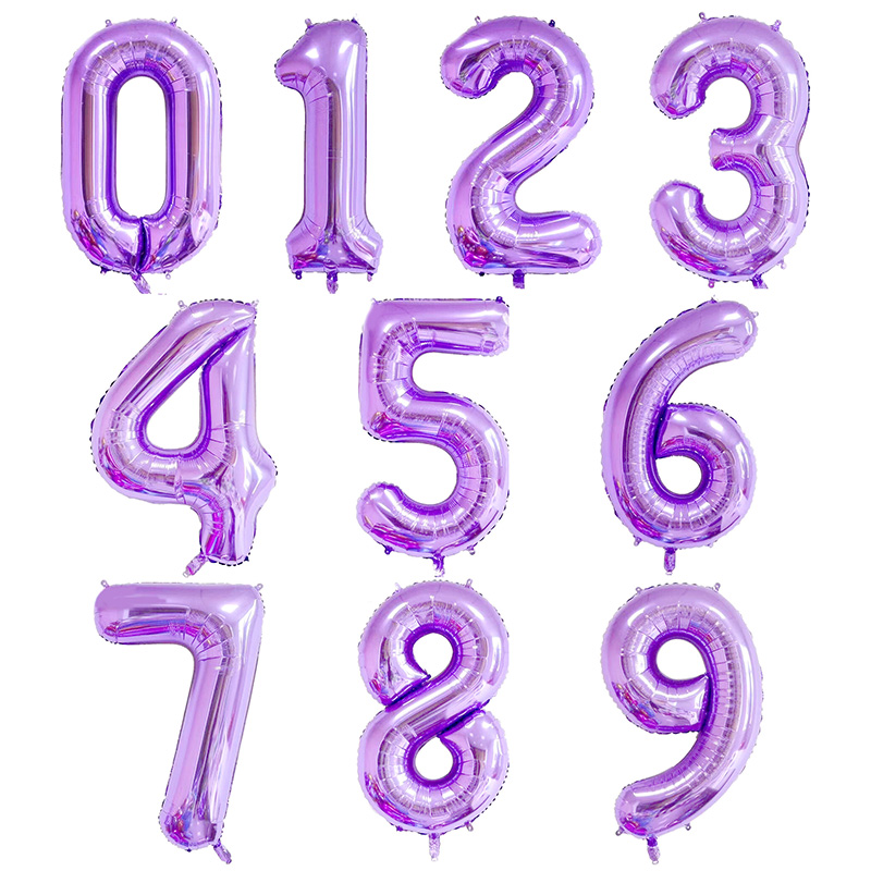 40 inch us thin design Lavender Purple balloon decoration number shape globos
