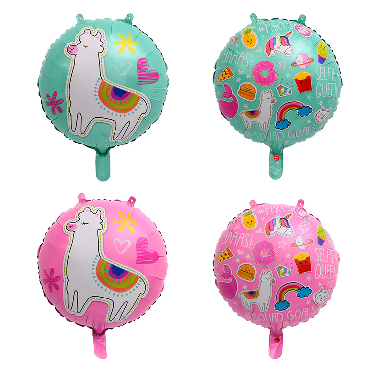 18 Inch Round Foil Alpaca Llama Balloons