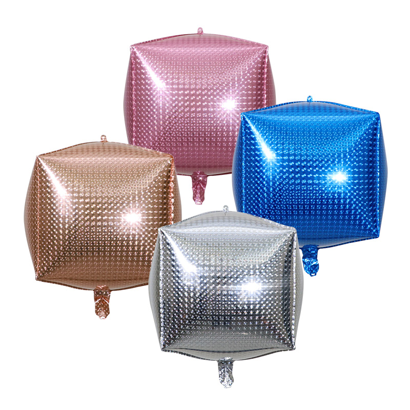 22 Inch Square Cube Six Side Steel Ball Laser Foil Helium Balloons