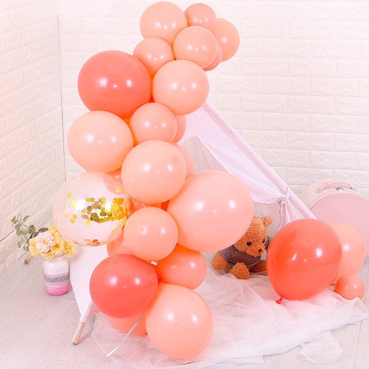 Coral Red Or Beige Latex Balloons