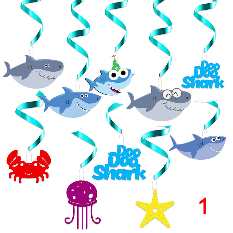 Shark Theme Party Decoration Cake Topper
