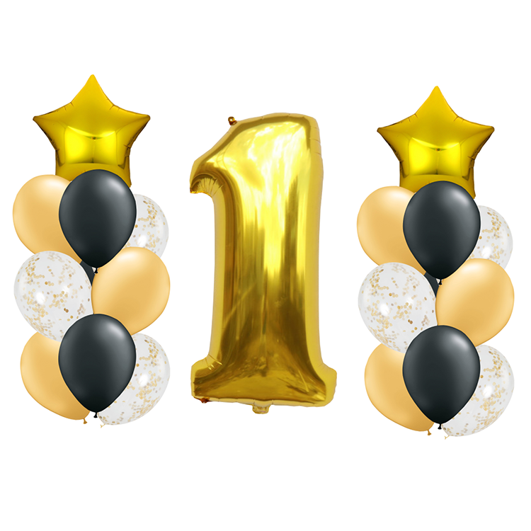 Gold Star 32 Inch Number Balloon Set