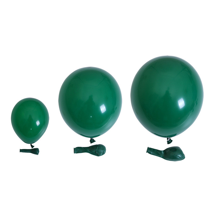 12 Inch Round Latex Dark Green Balloons
