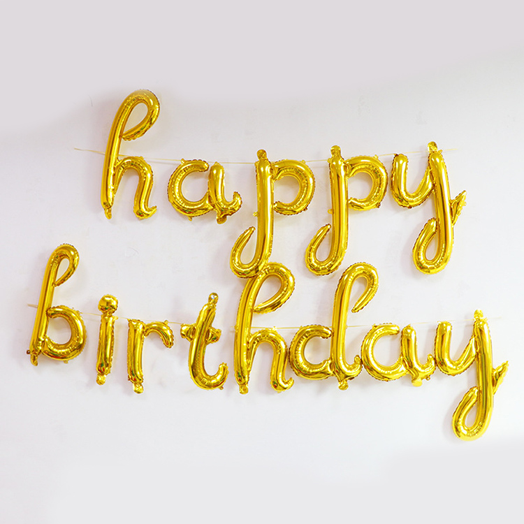 Lower Case Letter happy birthday Balloons
