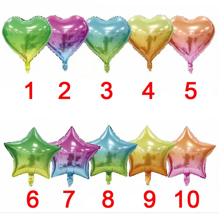 18 Inch Helium Foil Gradient Heart Balloons