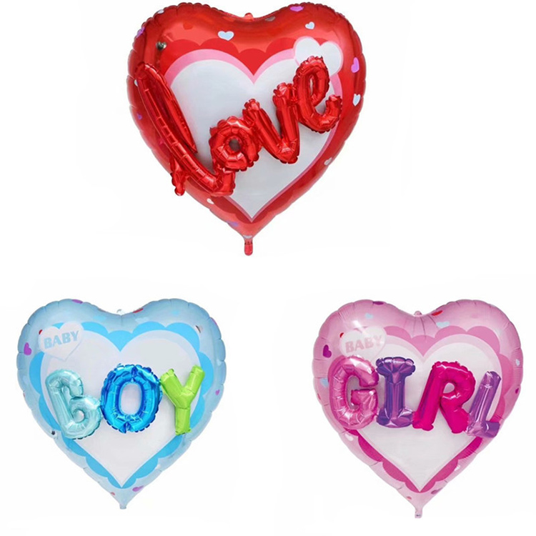 36 Inch Helium Foil Script Love Heart Balloons