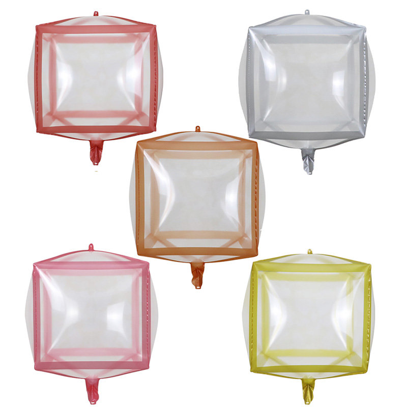 22 Inch Surround Foil Clear Cube Balloons