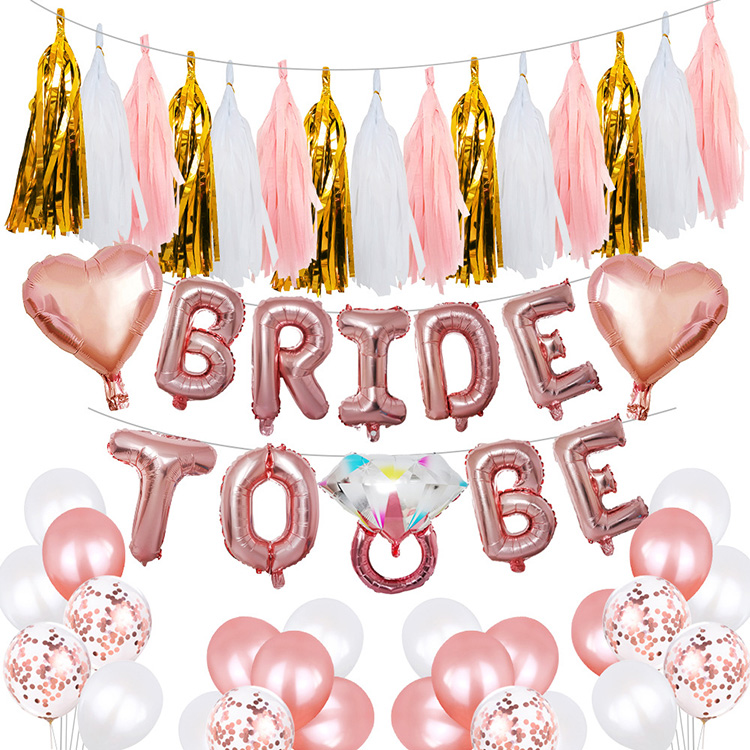 Foil Curtain Bride To Be Balloon Set