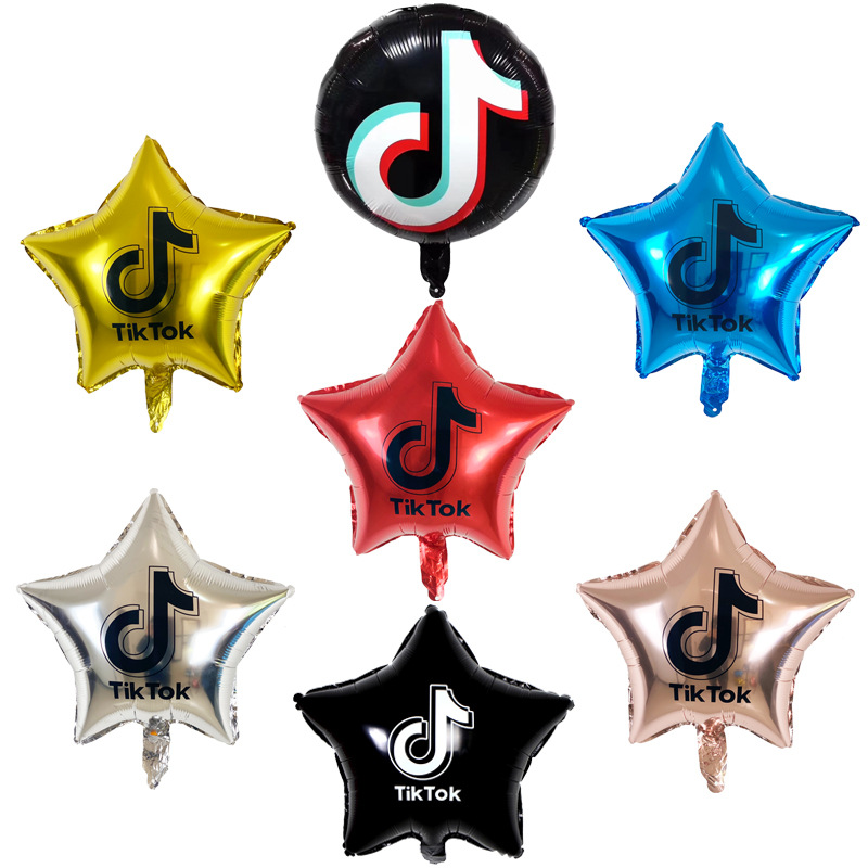 China Factory Supply Wholesale Party Decoration Star Shaped TikTok Balloons