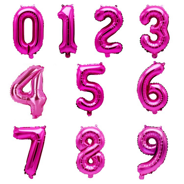 16 32 40 inch slim design hot pink elegant birthday wishes helium balloon number ballons