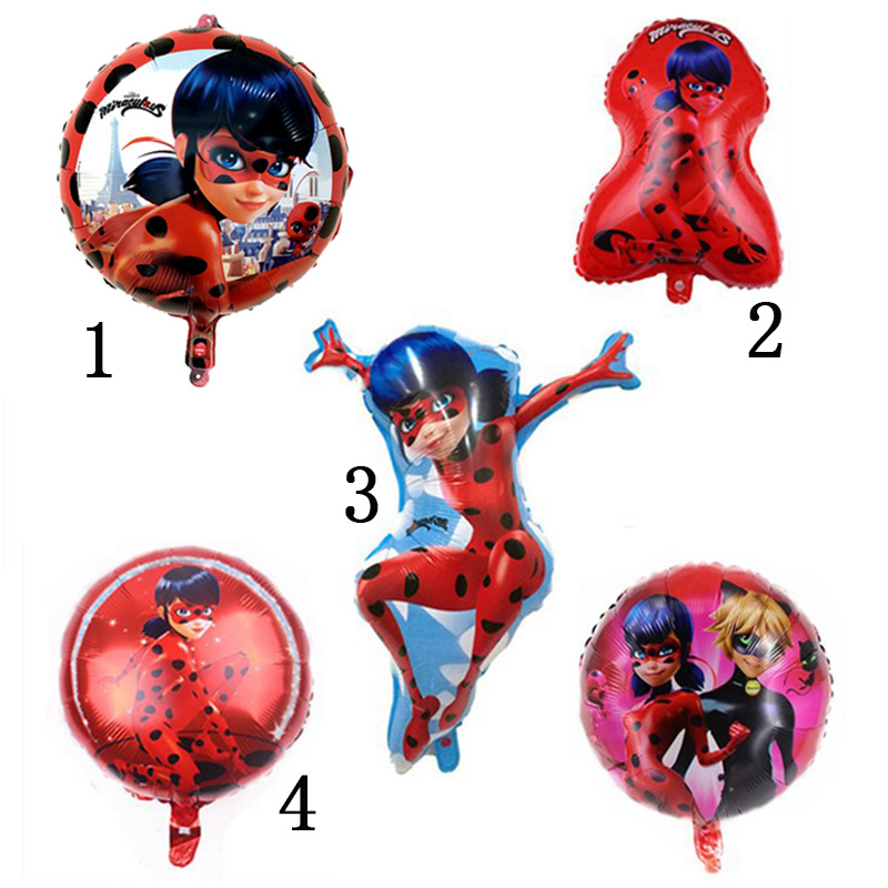New Arrival Hot Sale Party Decorations Foil Cartoon Miraculous Ladybug Balloons