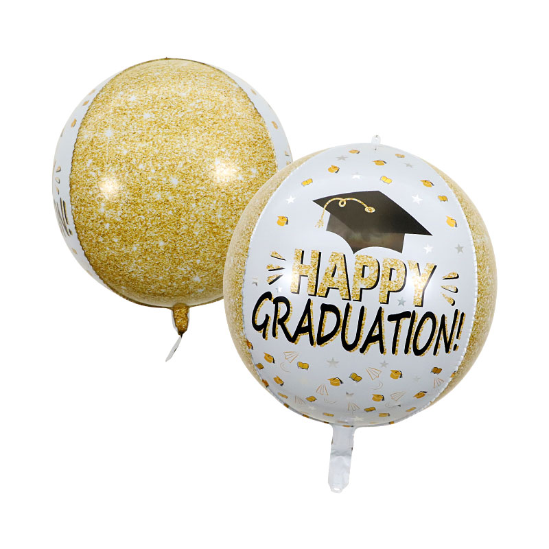 22 Inch 4D Round Happy Graduation Season Celebration Balloons
