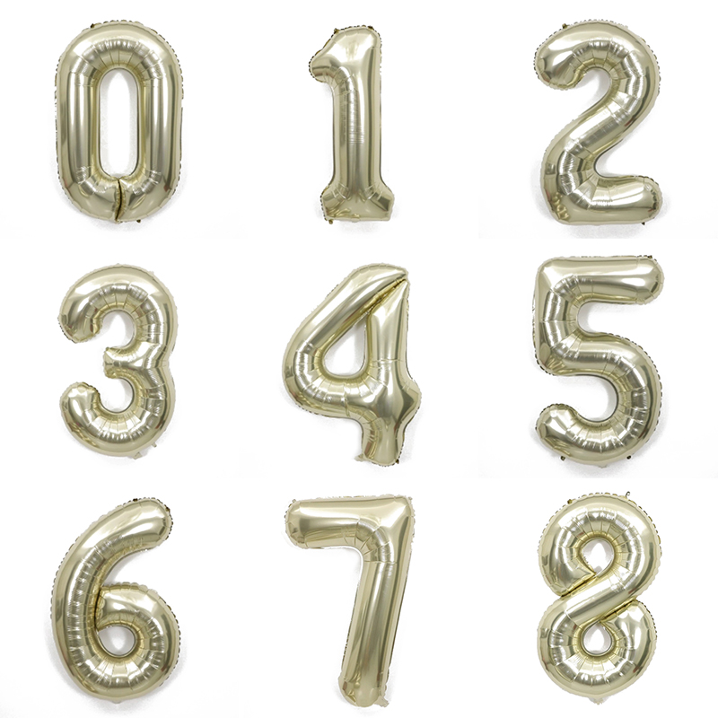 40 inch champagne gold foil number balloons for wedding party decorations