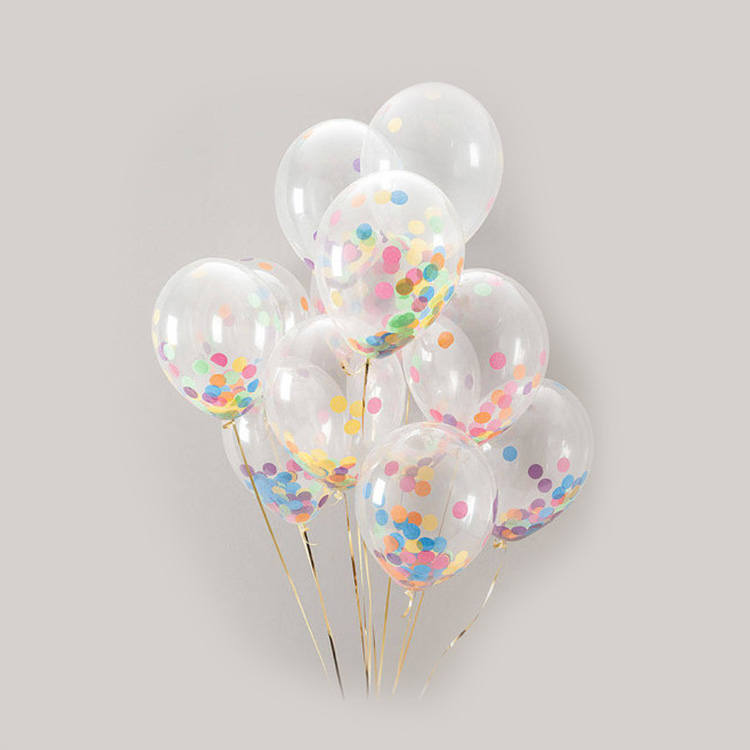 Transparent clear round latex Confetti balloon for wedding favor